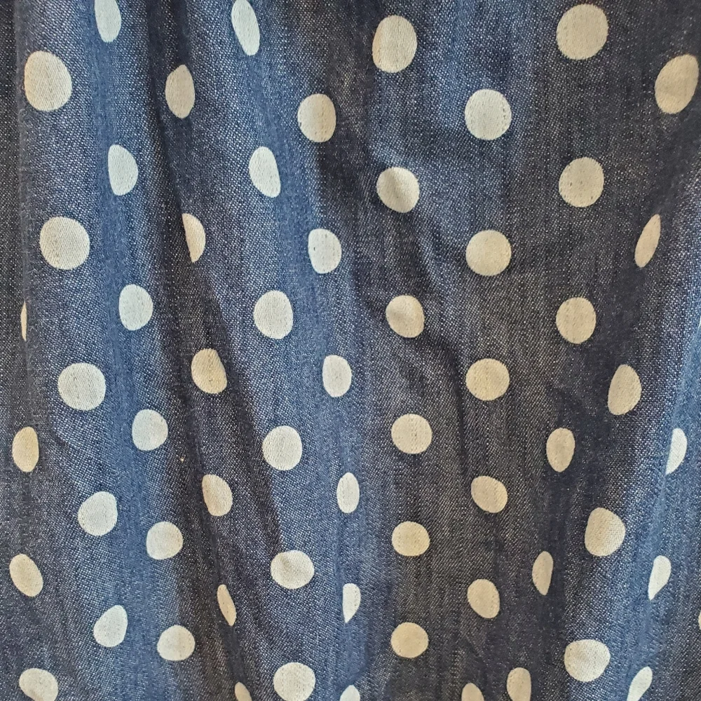 Justice denim polka dots blue white cotton  jumped girl size 12